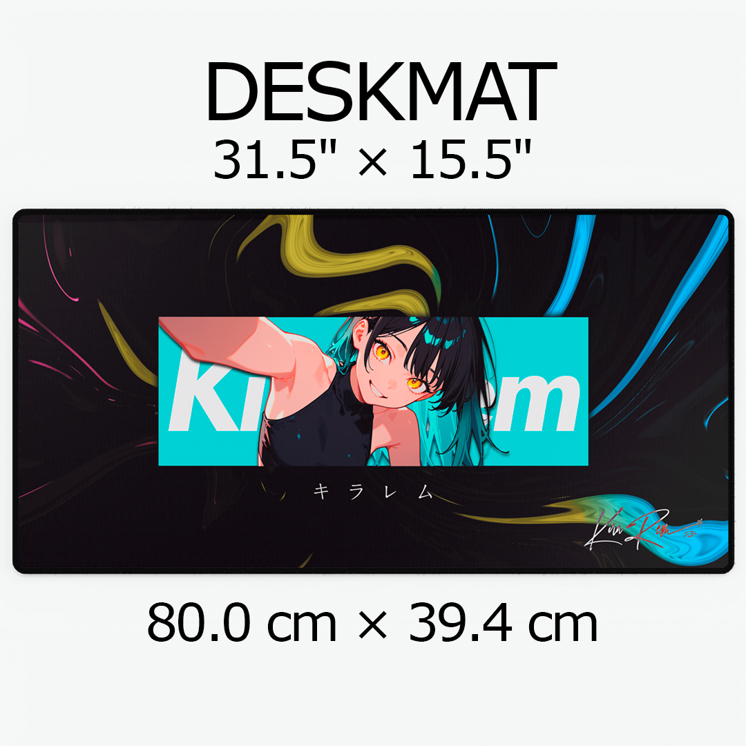 KiraRem Cyan Gaming Deskmat - Premium Edition