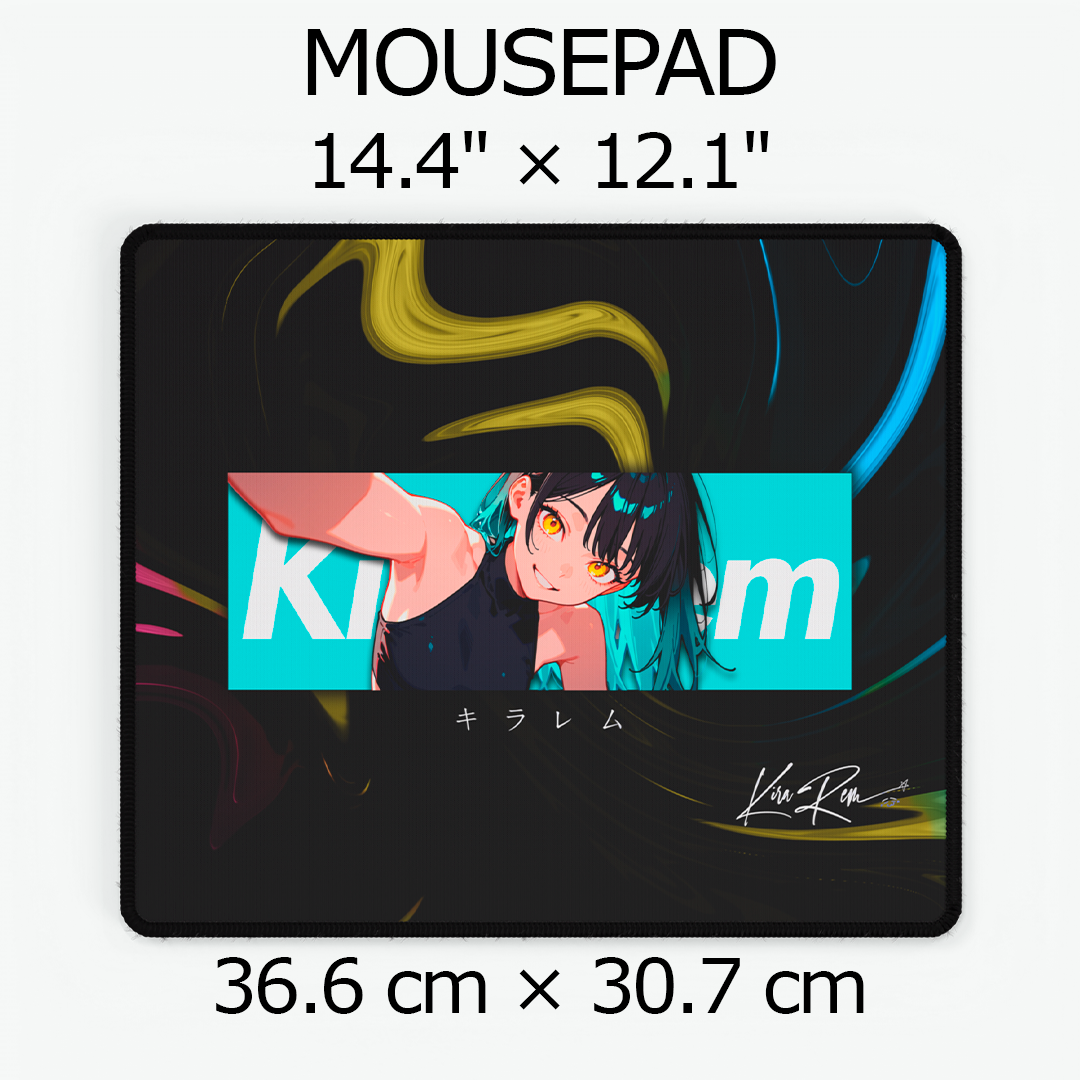 KiraRem Cyan Gaming Deskmat - Premium Edition